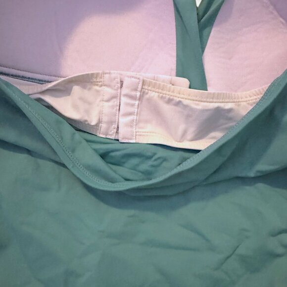 LA BLANCA Island Goddess Halter Tankini Top Sage Sea Green 34DD - Picture 5 of 5